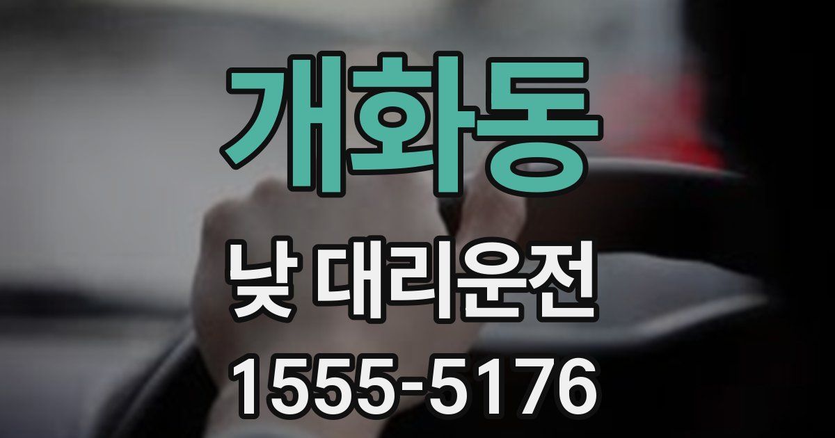 개화동 낮 대리운전