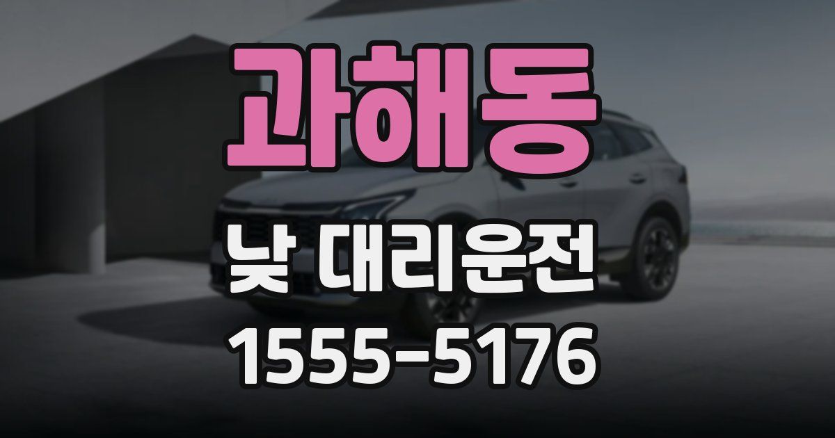 과해동 낮 대리운전