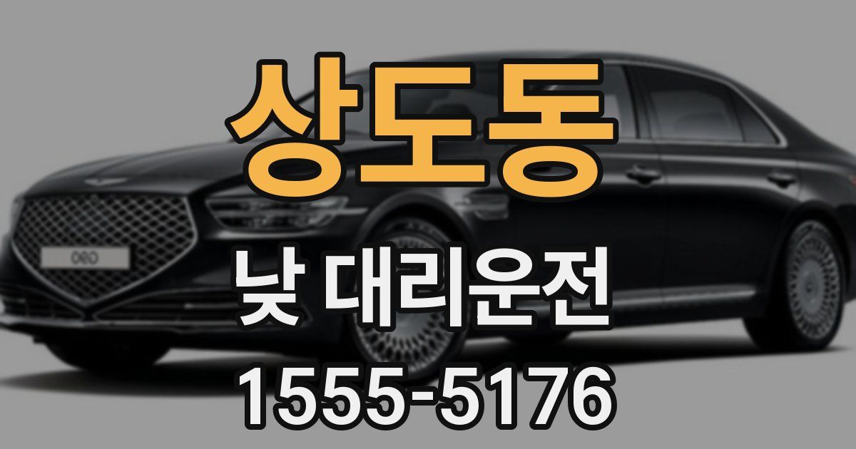 상도동 낮 대리운전