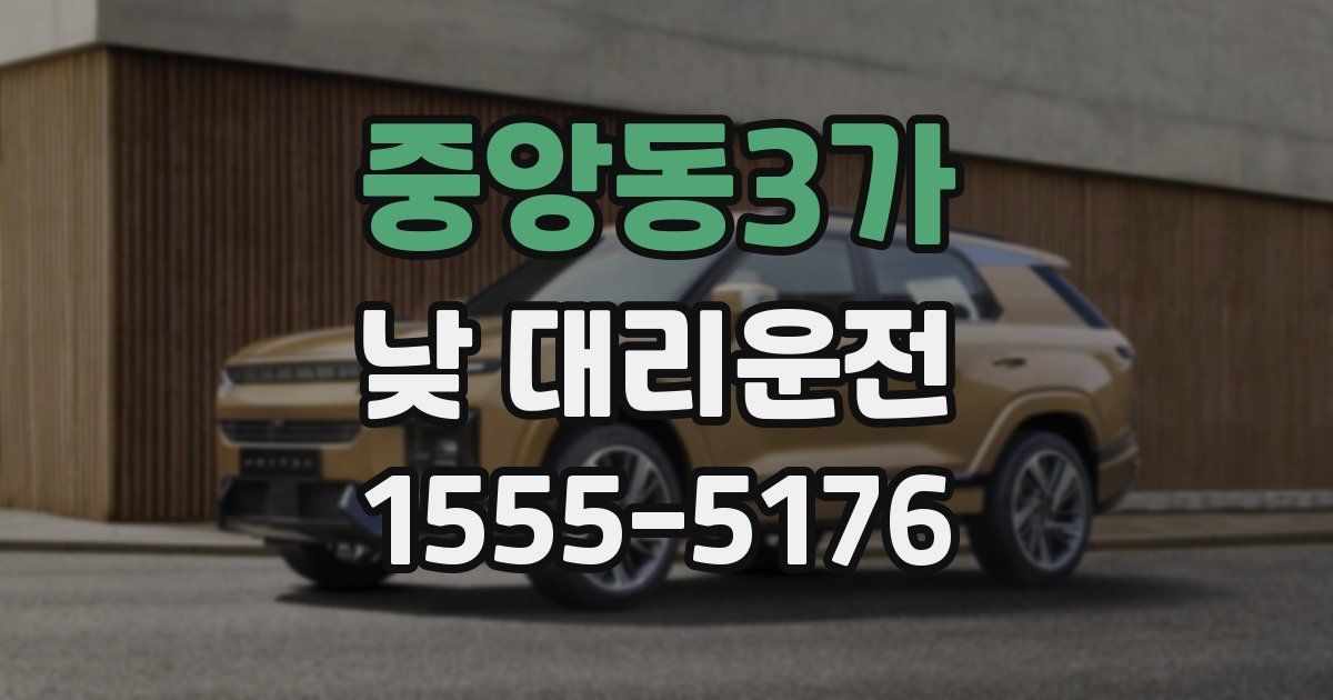 중앙동3가 낮 대리운전