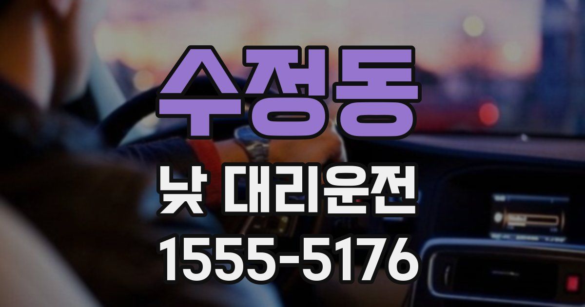 수정동 낮 대리운전