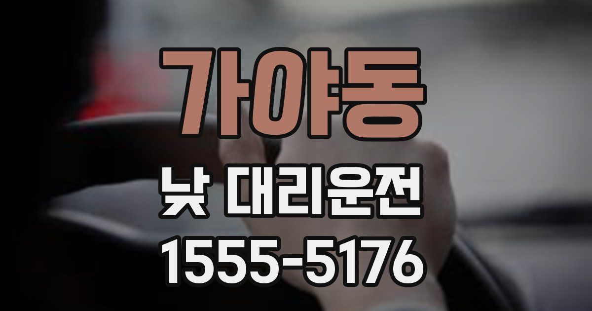가야동 낮 대리운전