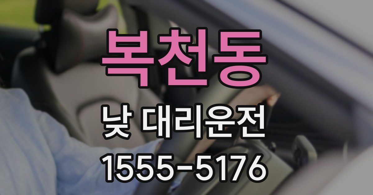 복천동 낮 대리운전