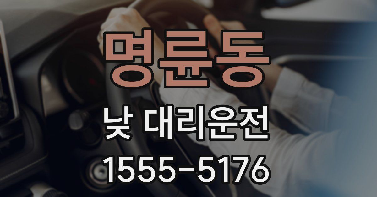 명륜동 낮 대리운전