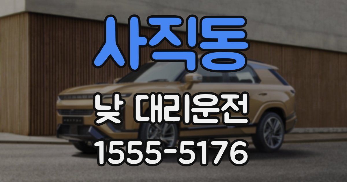 사직동 낮 대리운전