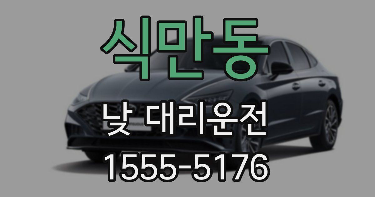 식만동 낮 대리운전