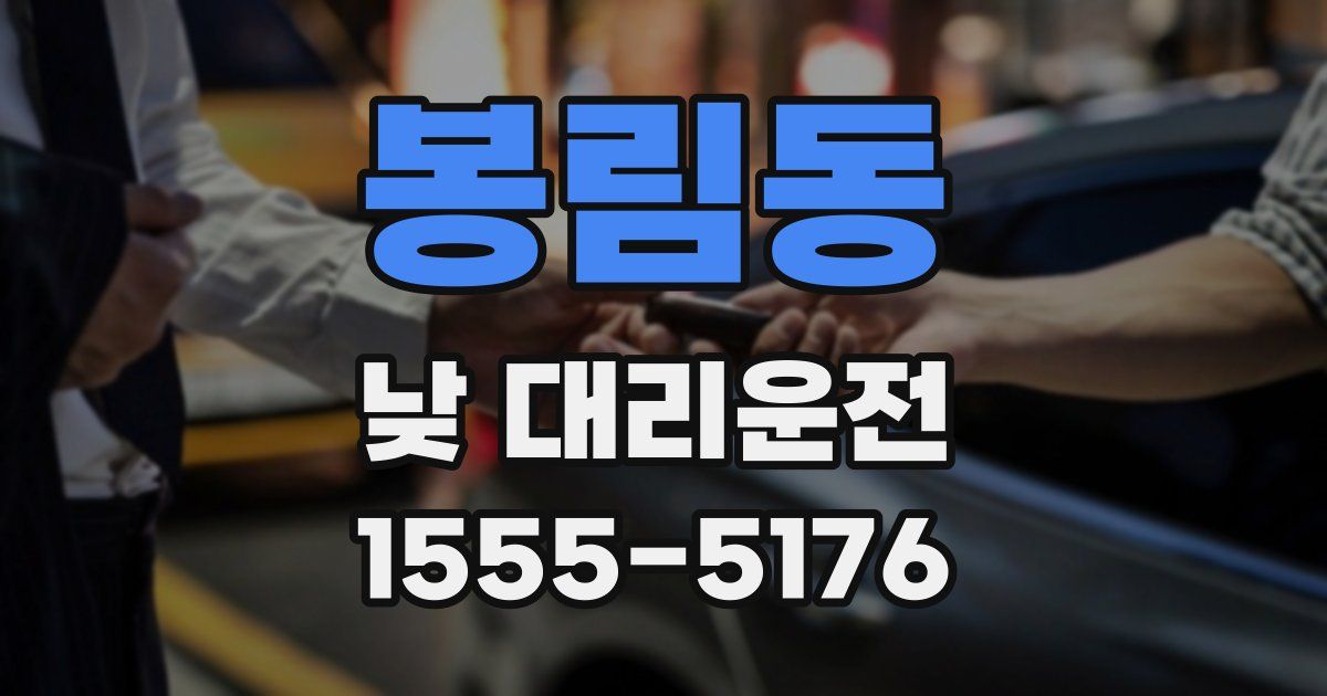 봉림동 낮 대리운전