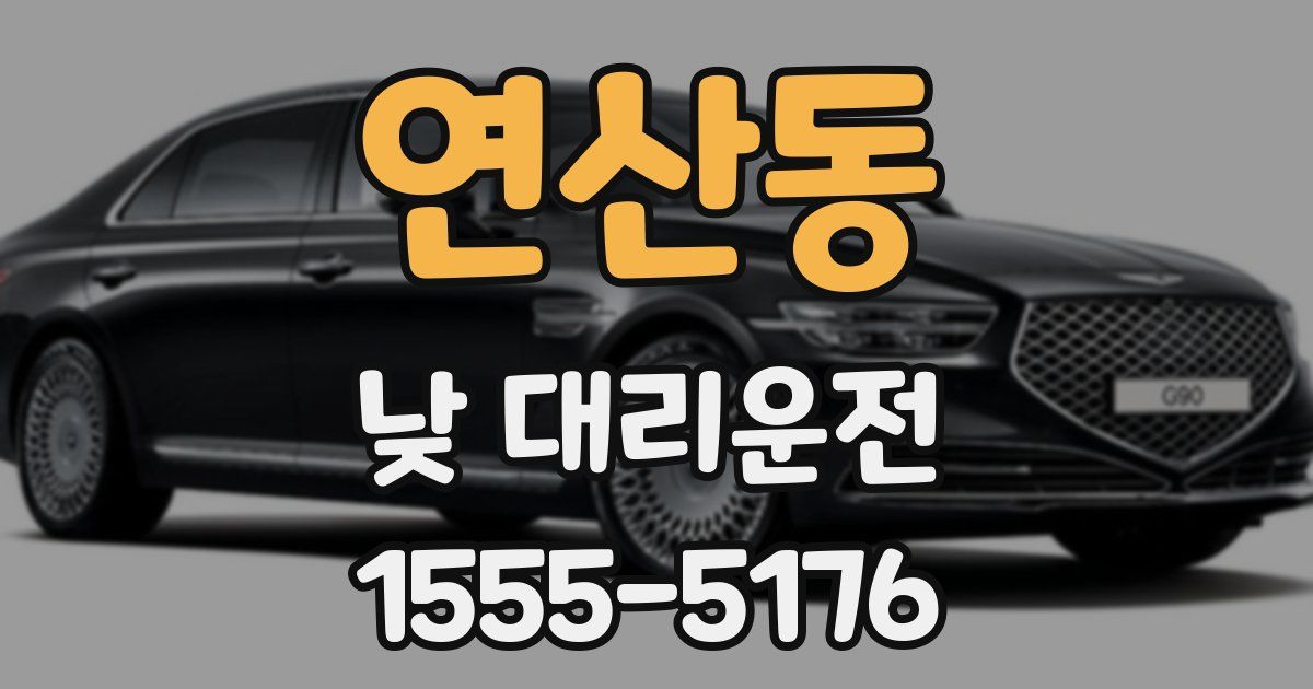 연산동 낮 대리운전