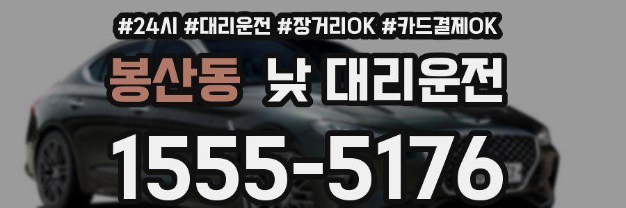 봉산동 낮 대리운전