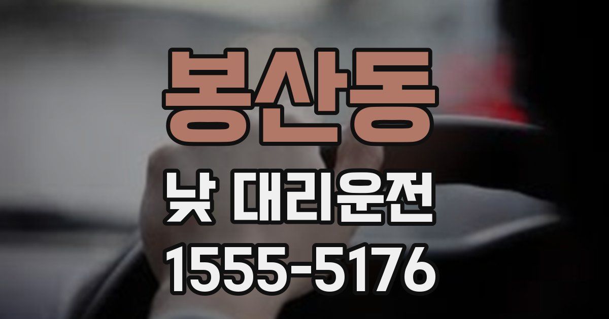 봉산동 낮 대리운전