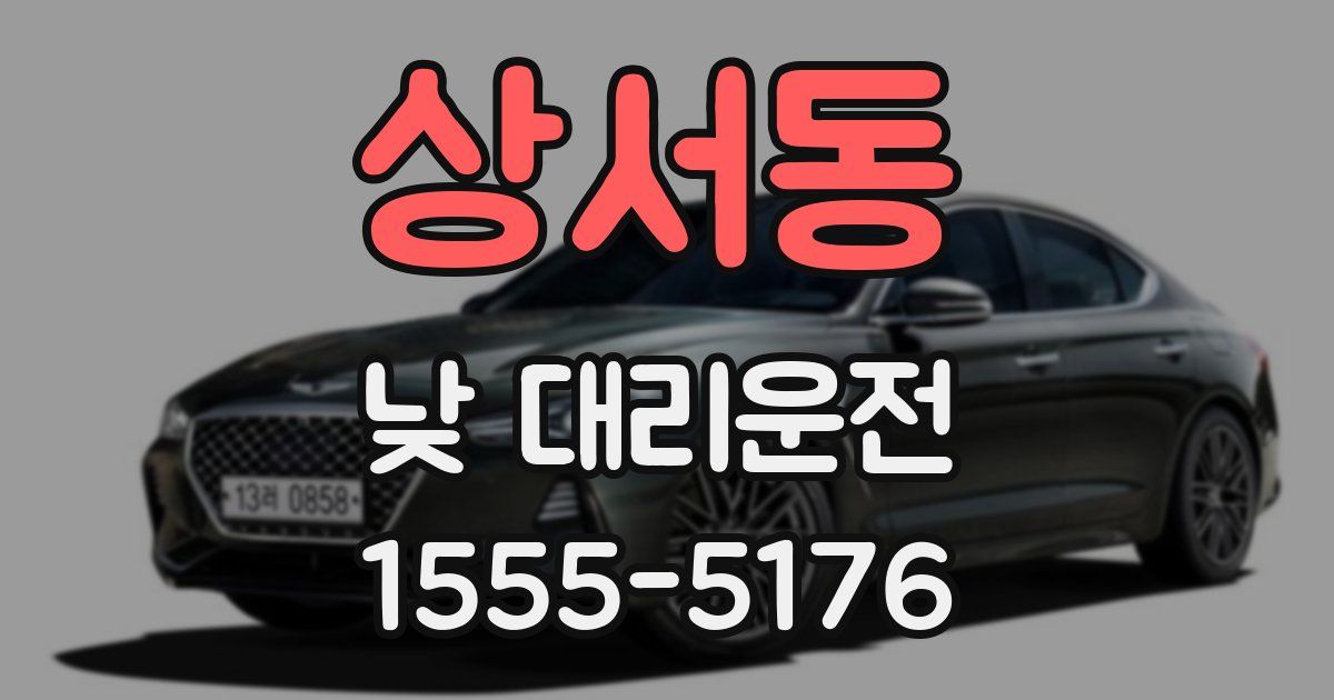 상서동 낮 대리운전
