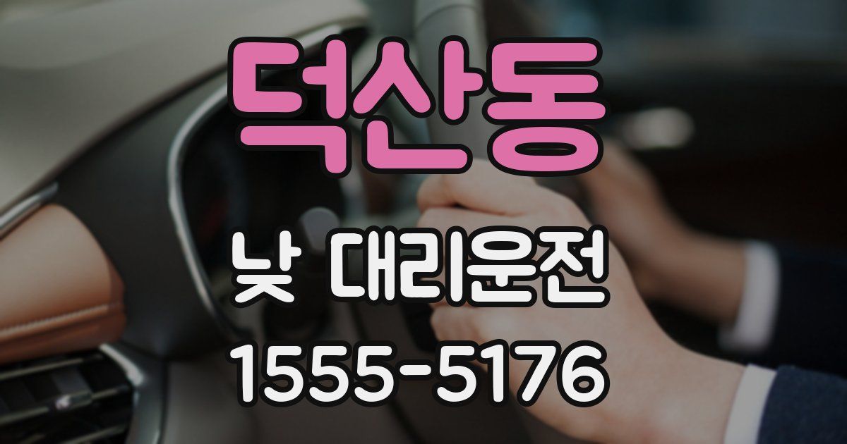 덕산동 낮 대리운전