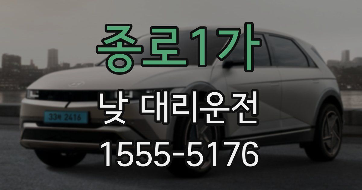 종로1가 낮 대리운전