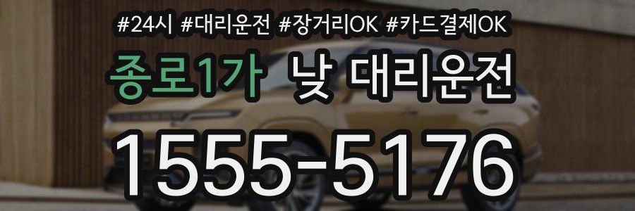 종로1가 낮 대리운전