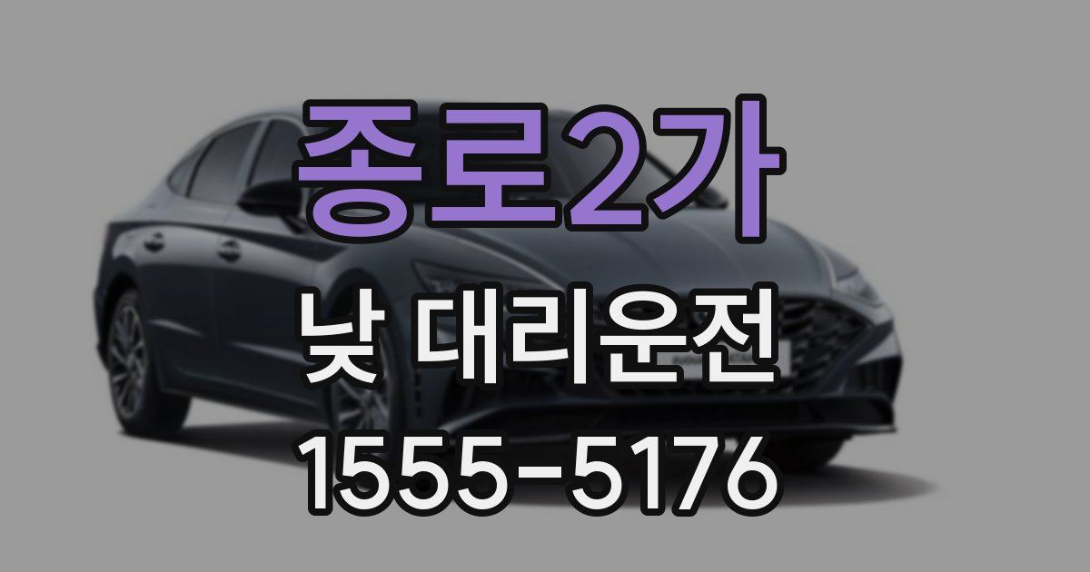 종로2가 낮 대리운전