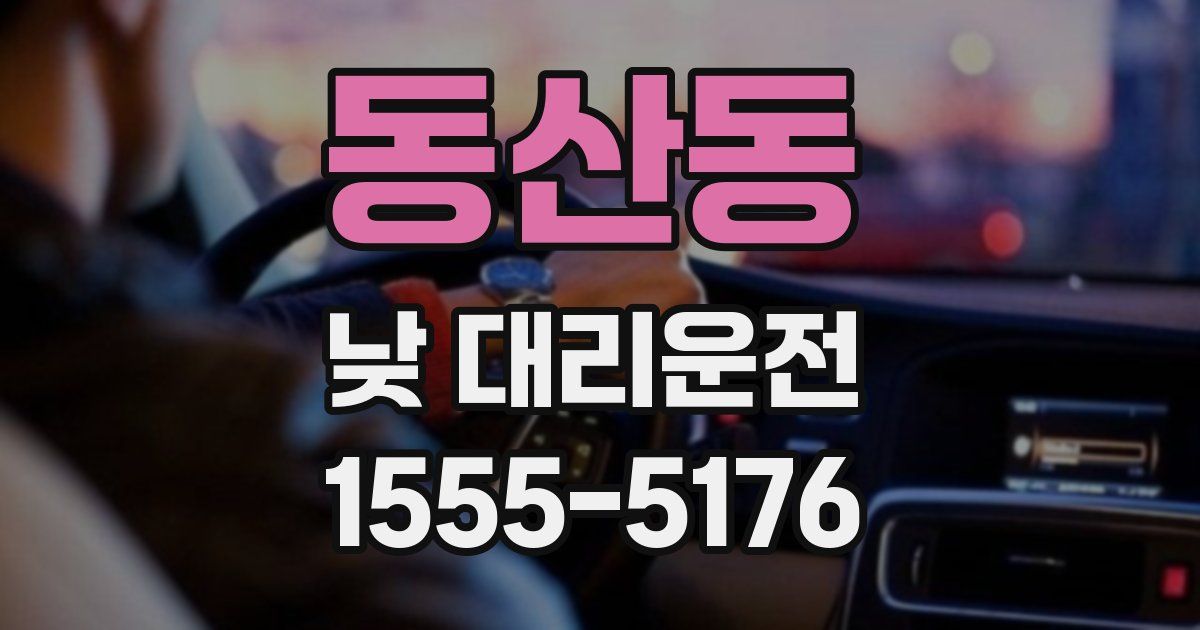 동산동 낮 대리운전