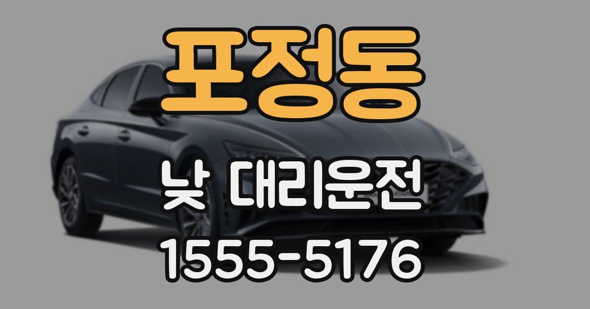 포정동 낮 대리운전