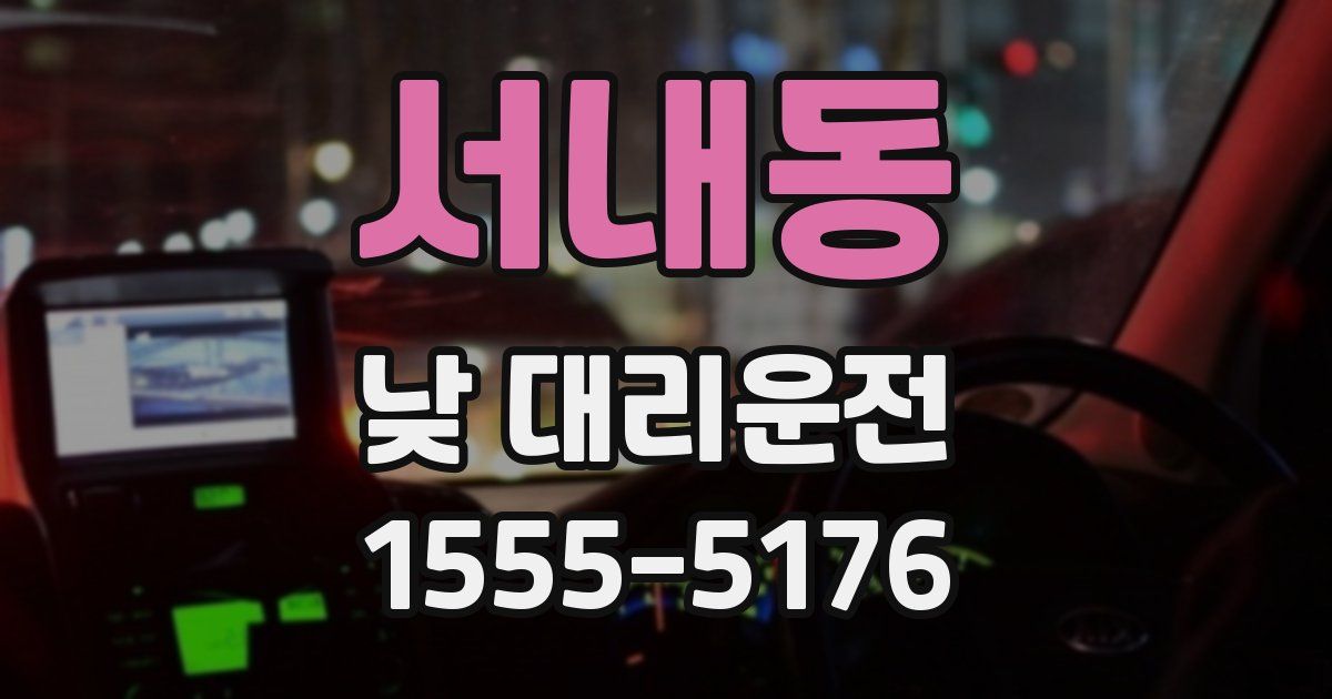 서내동 낮 대리운전