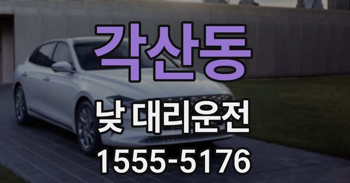 각산동 낮 대리운전