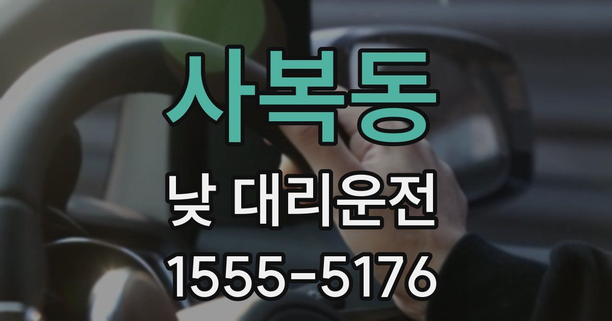 사복동 낮 대리운전