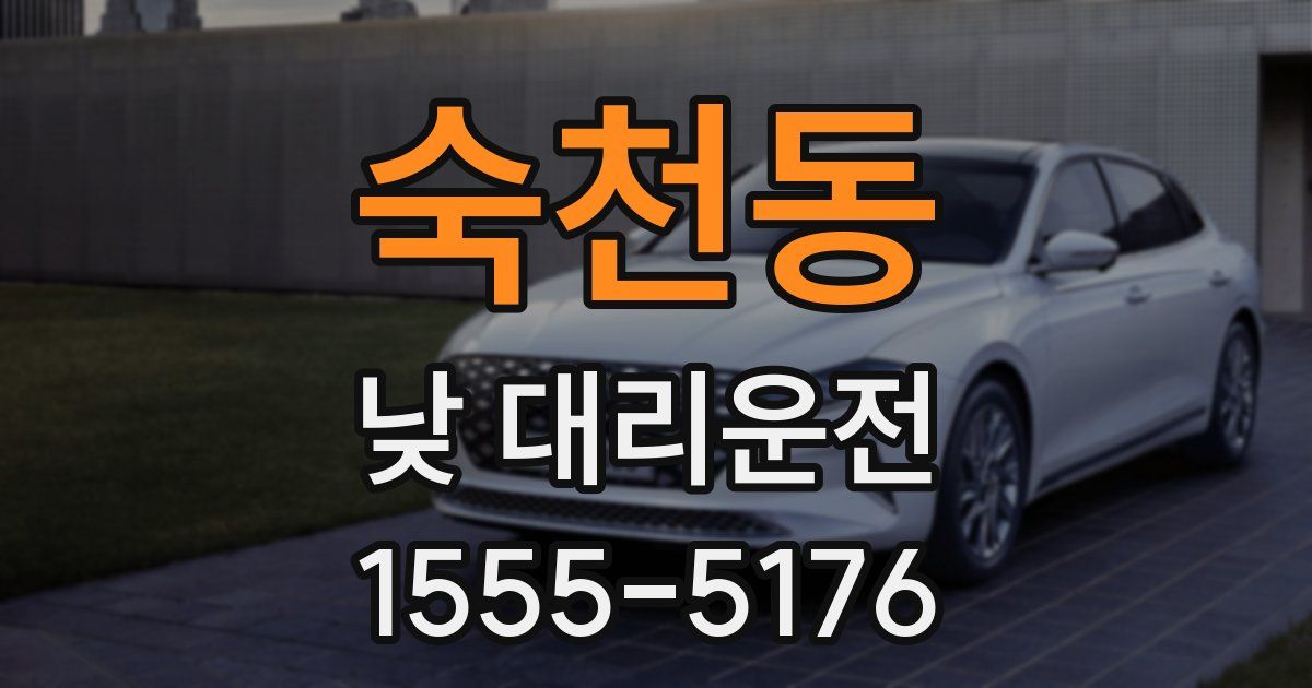 숙천동 낮 대리운전