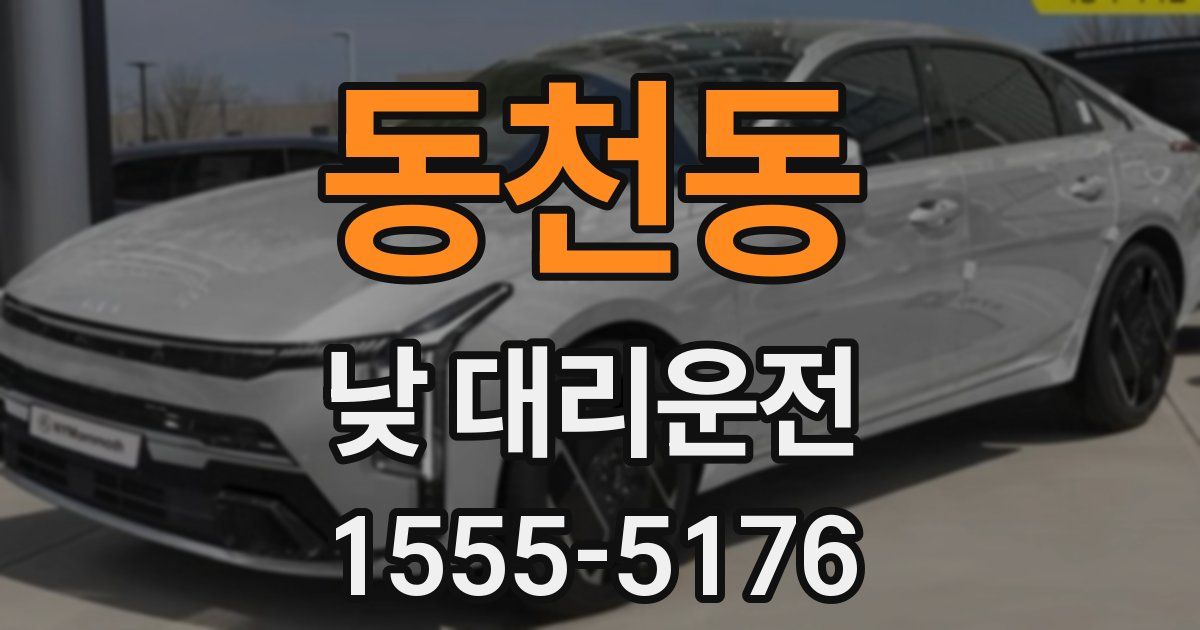 동천동 낮 대리운전