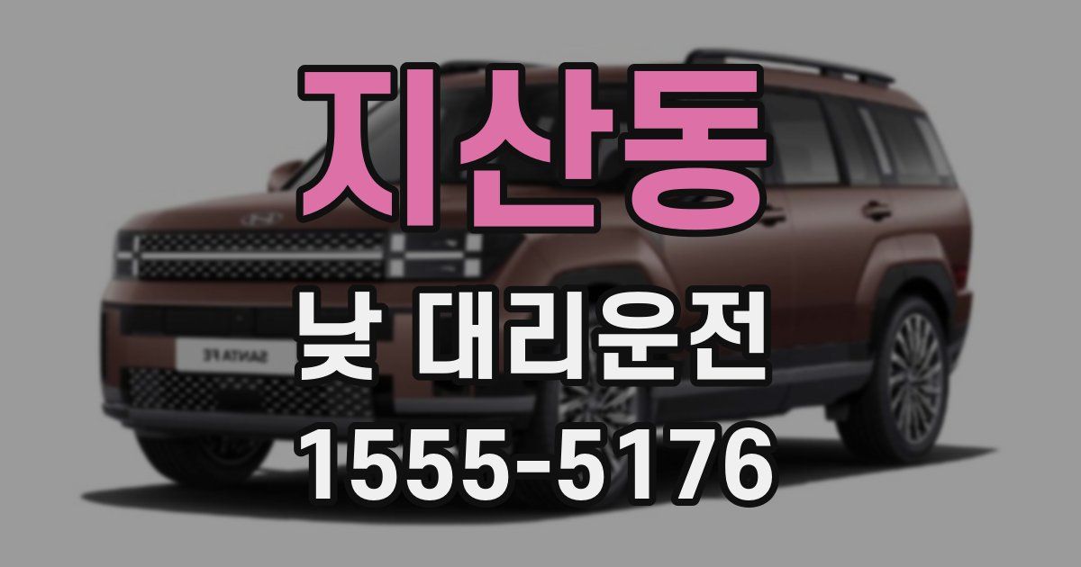 지산동 낮 대리운전