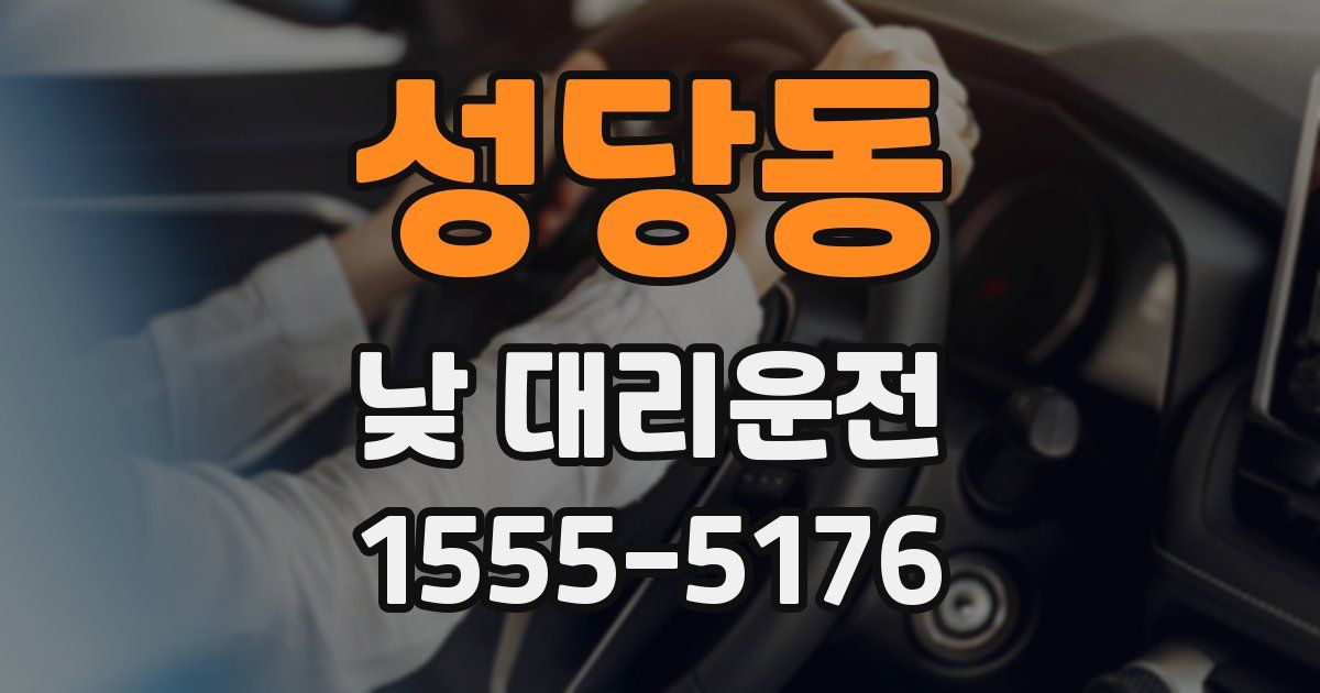 성당동 낮 대리운전