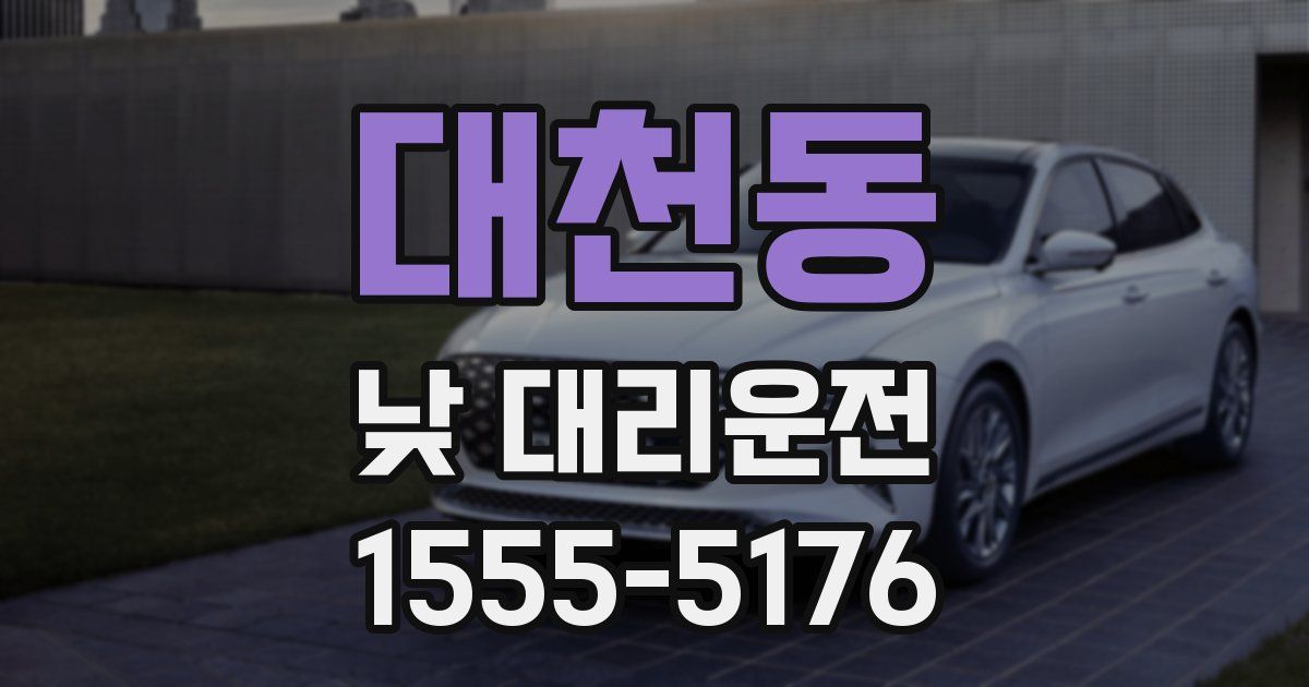 대천동 낮 대리운전