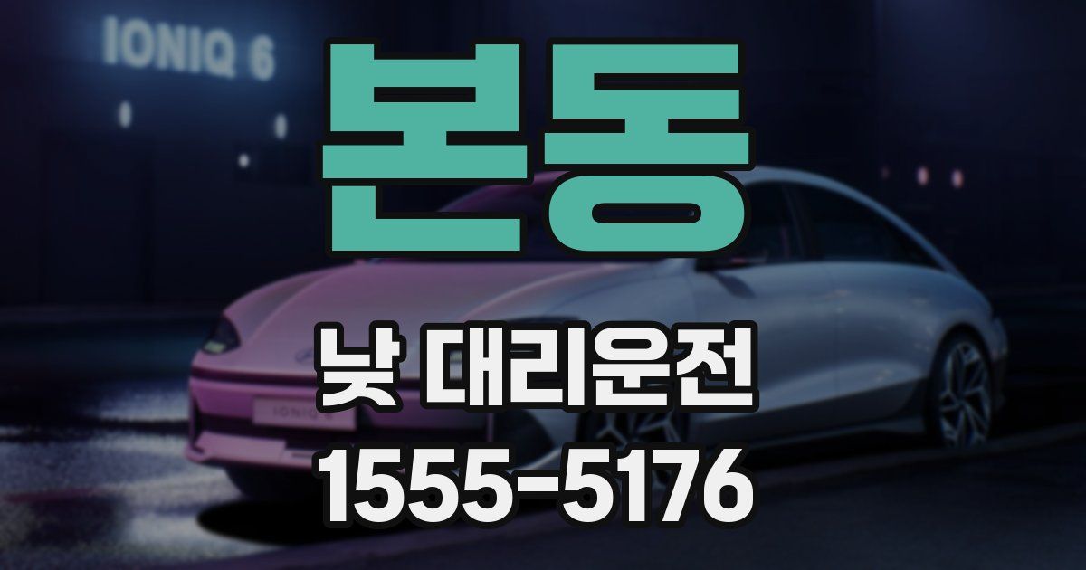 본동 낮 대리운전