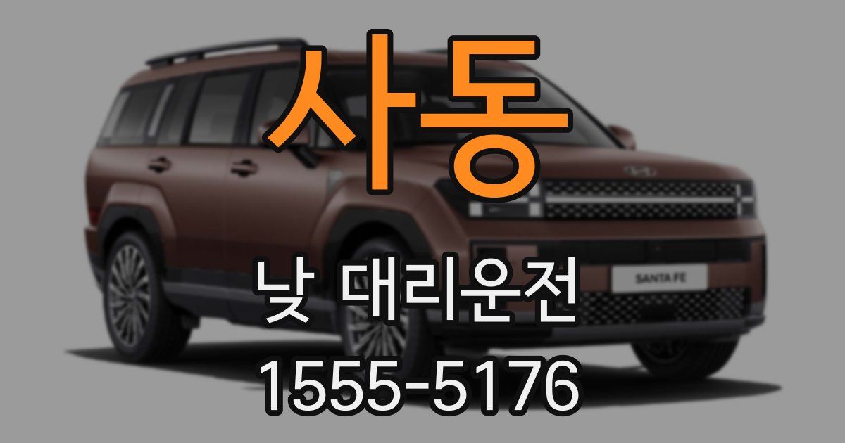 사동 낮 대리운전
