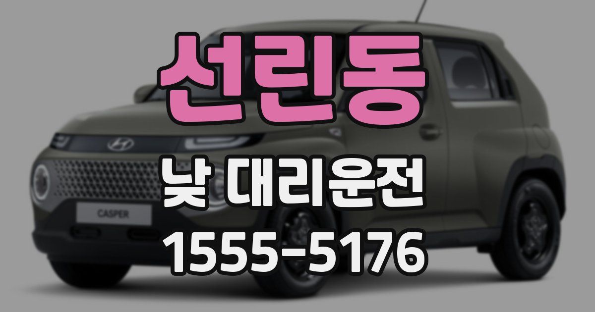 선린동 낮 대리운전
