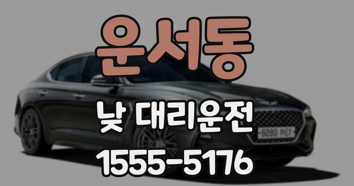 운서동 낮 대리운전