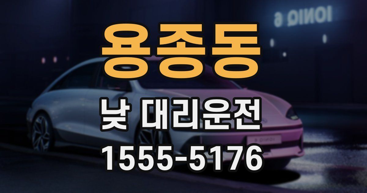 용종동 낮 대리운전