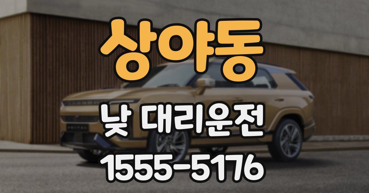 상야동 낮 대리운전