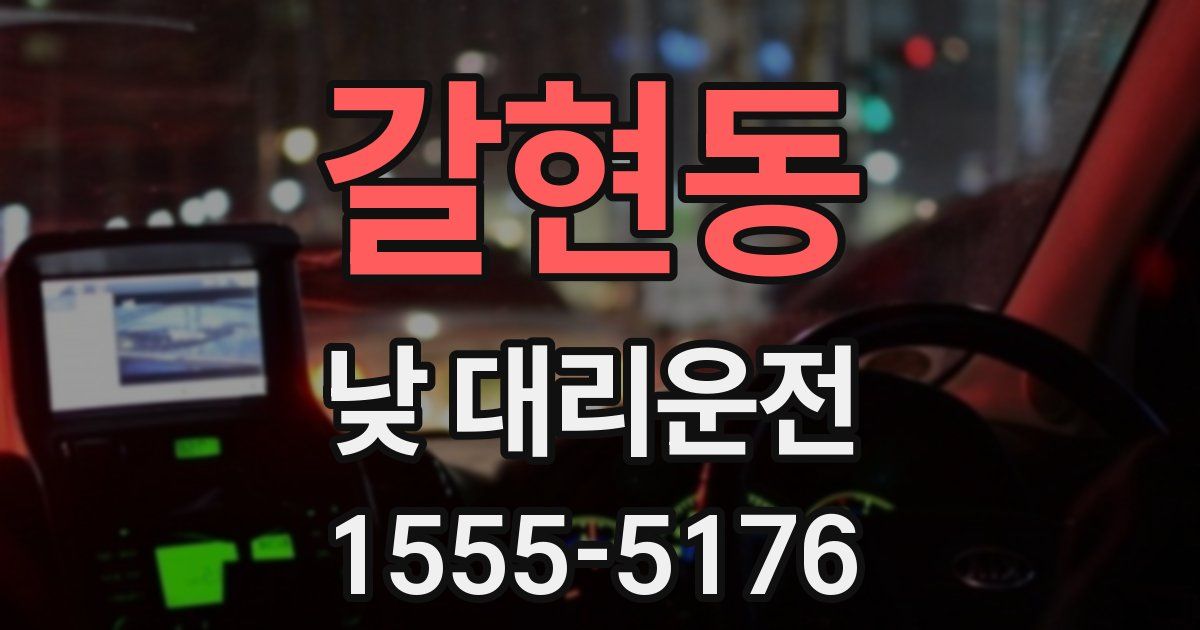 갈현동 낮 대리운전