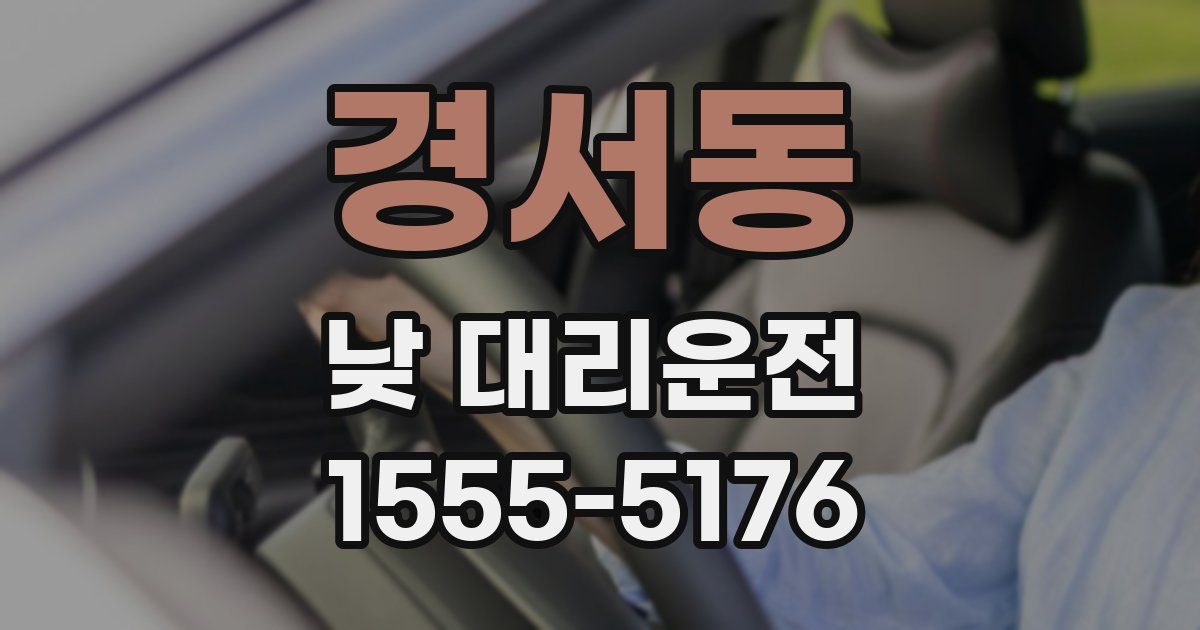 경서동 낮 대리운전