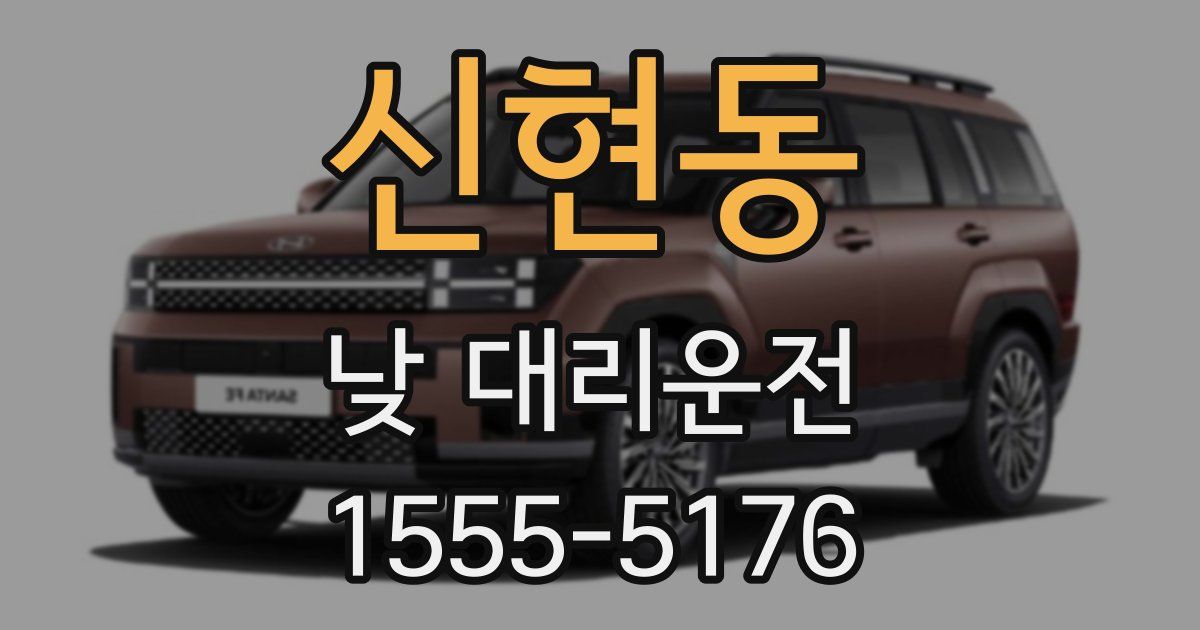 신현동 낮 대리운전
