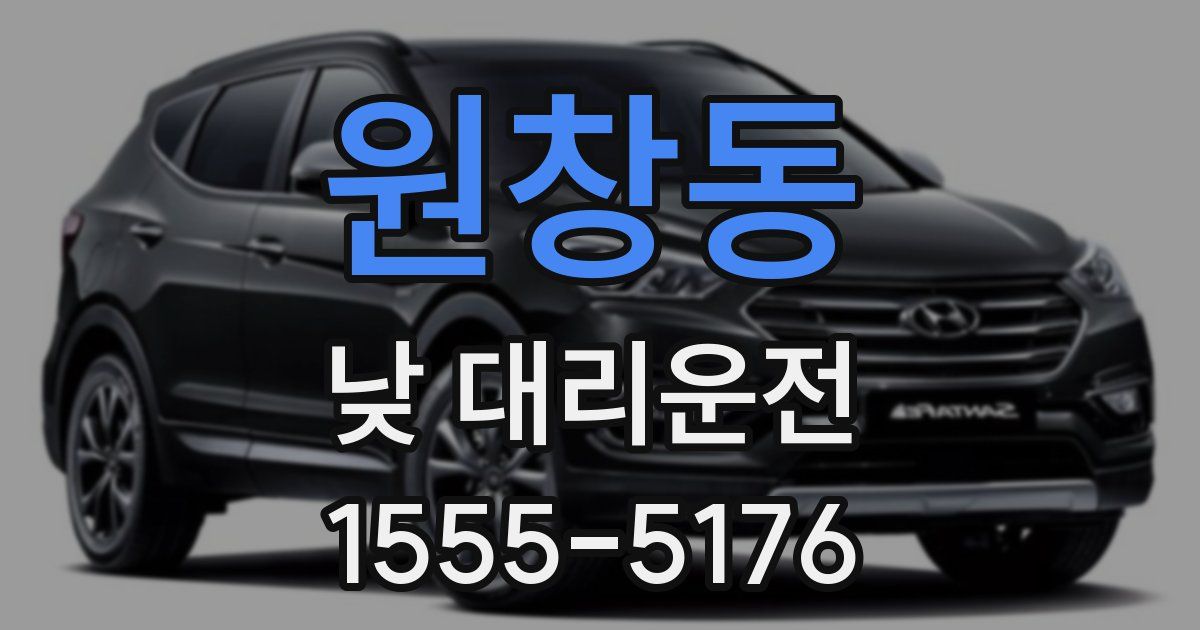 원창동 낮 대리운전