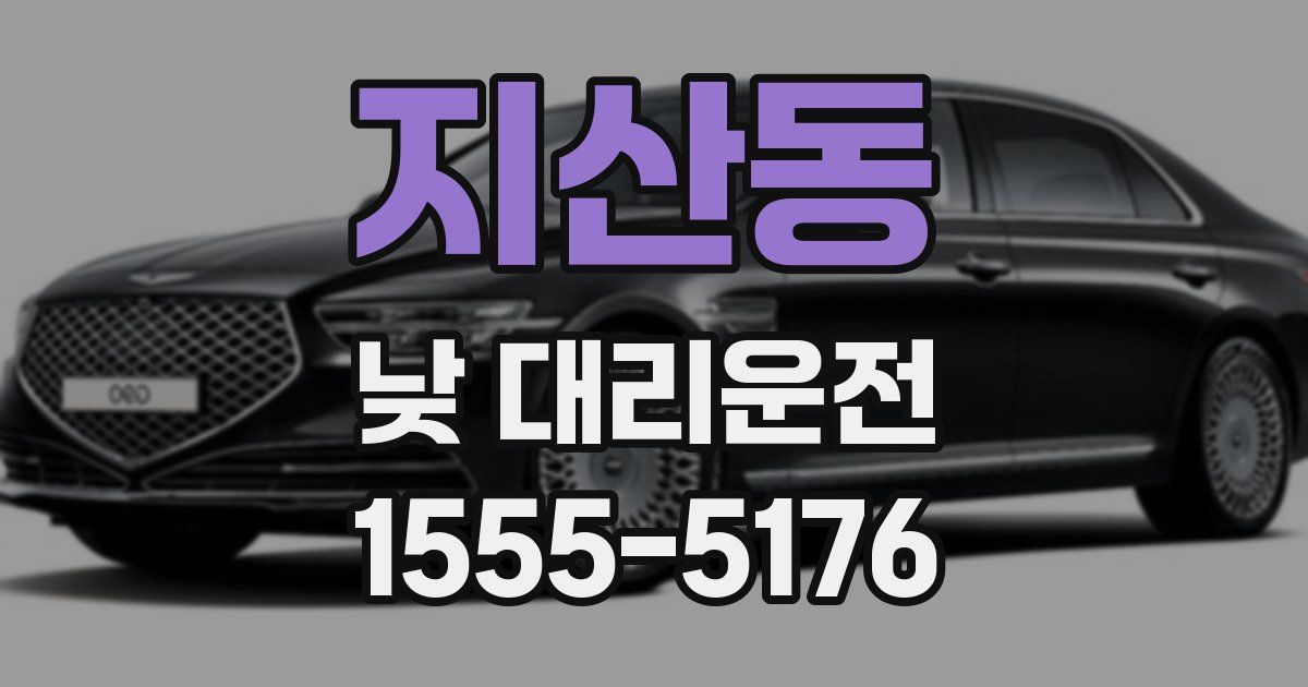 지산동 낮 대리운전