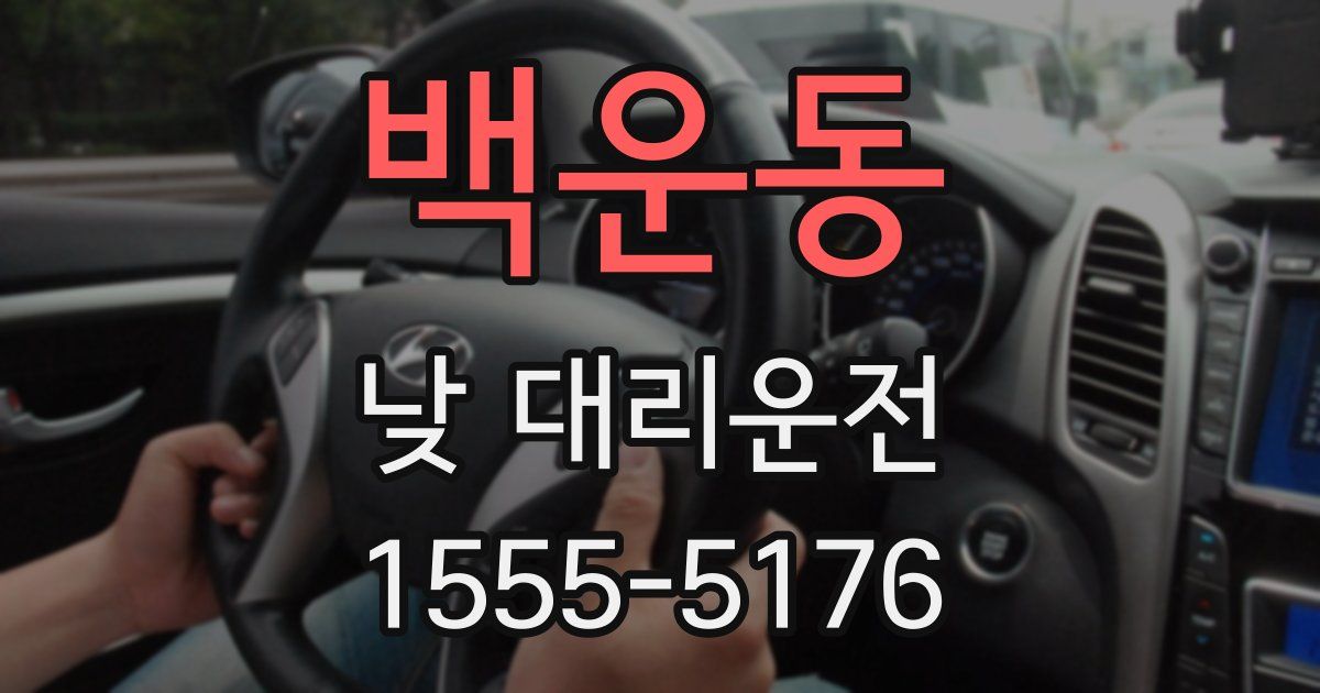 백운동 낮 대리운전