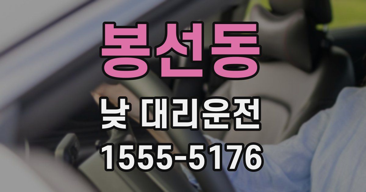 봉선동 낮 대리운전