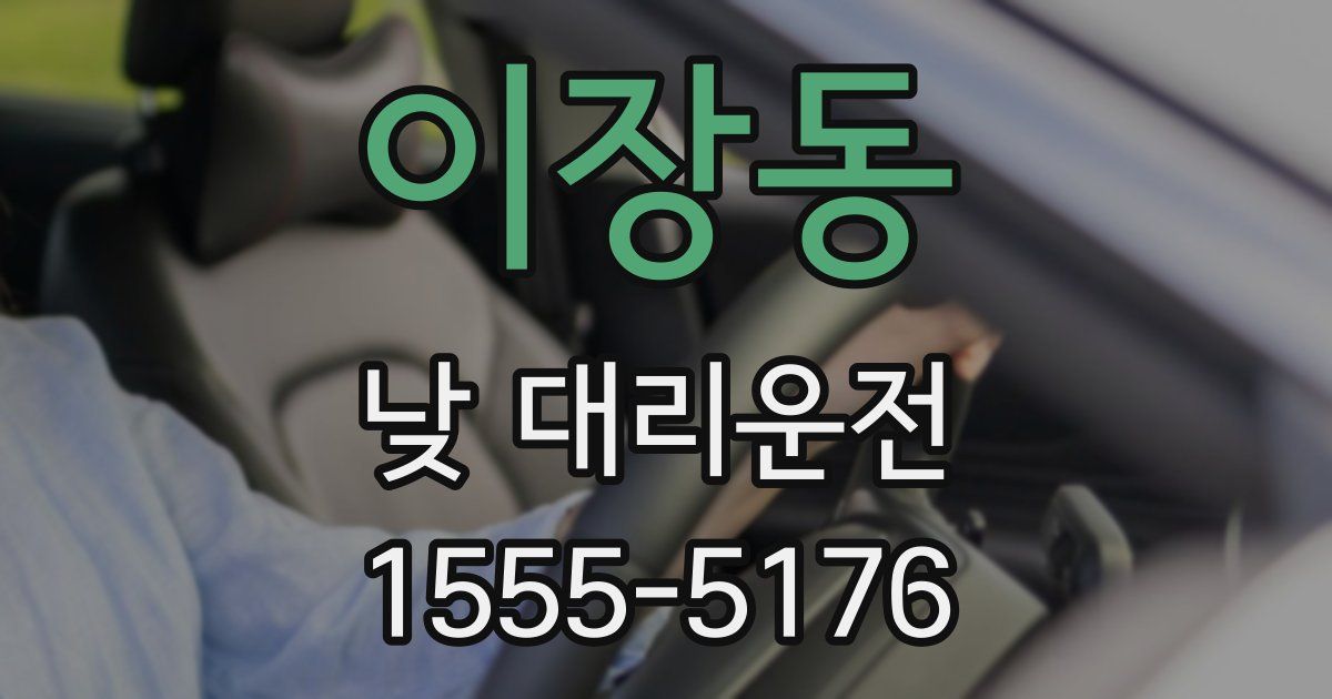 이장동 낮 대리운전
