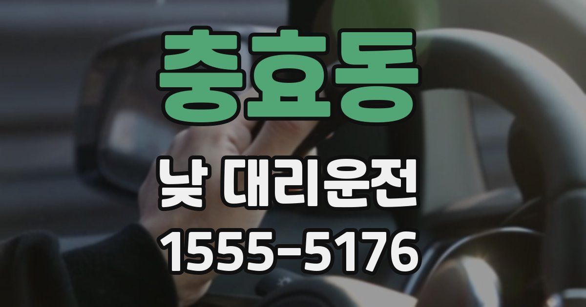 충효동 낮 대리운전