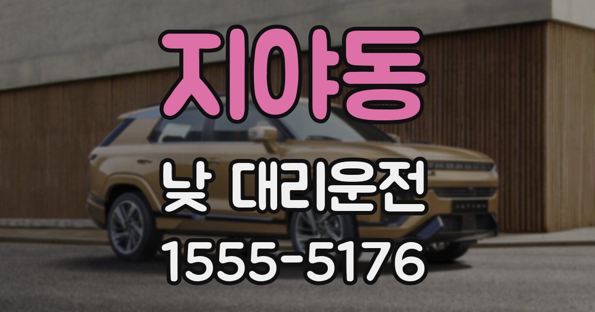 지야동 낮 대리운전