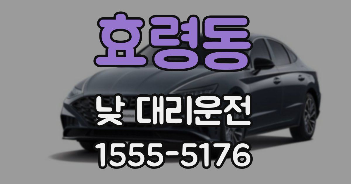 효령동 낮 대리운전