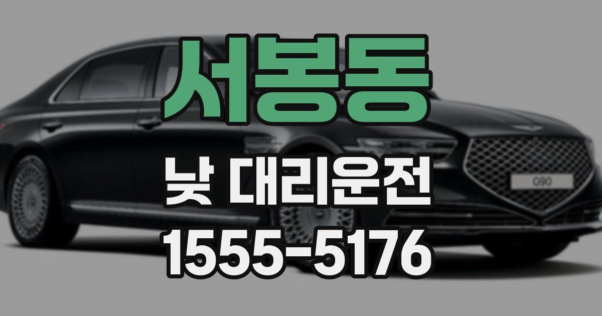 서봉동 낮 대리운전
