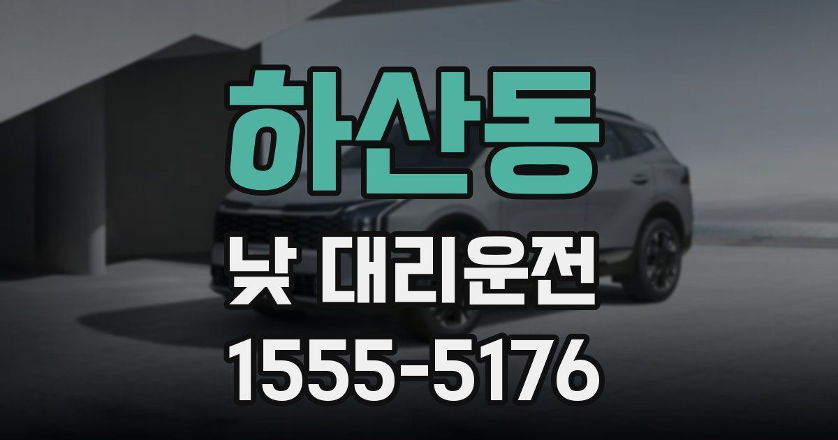 하산동 낮 대리운전