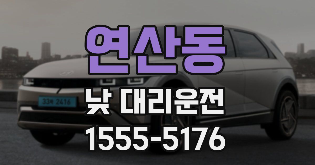 연산동 낮 대리운전