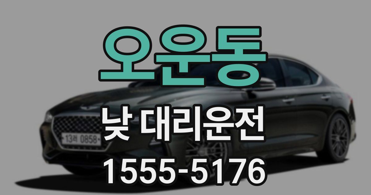 오운동 낮 대리운전